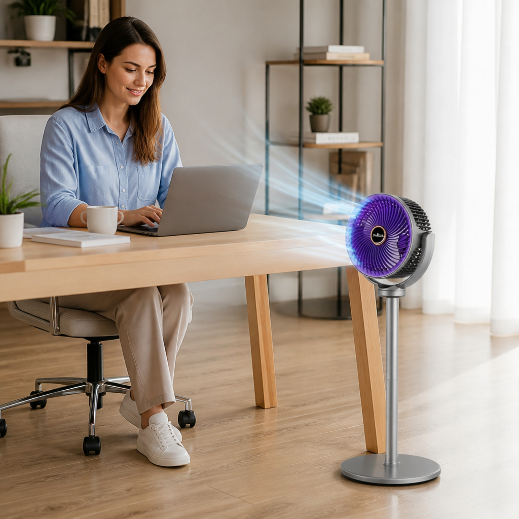 5-Speed 360-Degree USB-Rechargeable Floor Fan