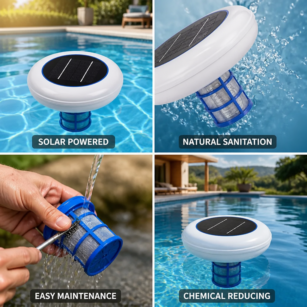 Solar-Powered Copper & Silver Pool Ionizer
