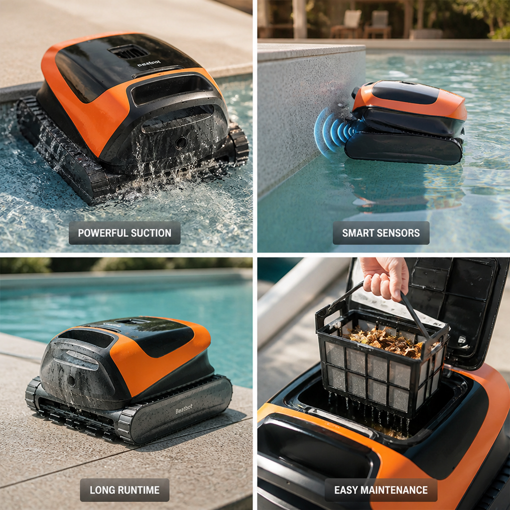 6800 GPH Ultrasonic Robotic Pool Cleaner (5-Hour Runtime)