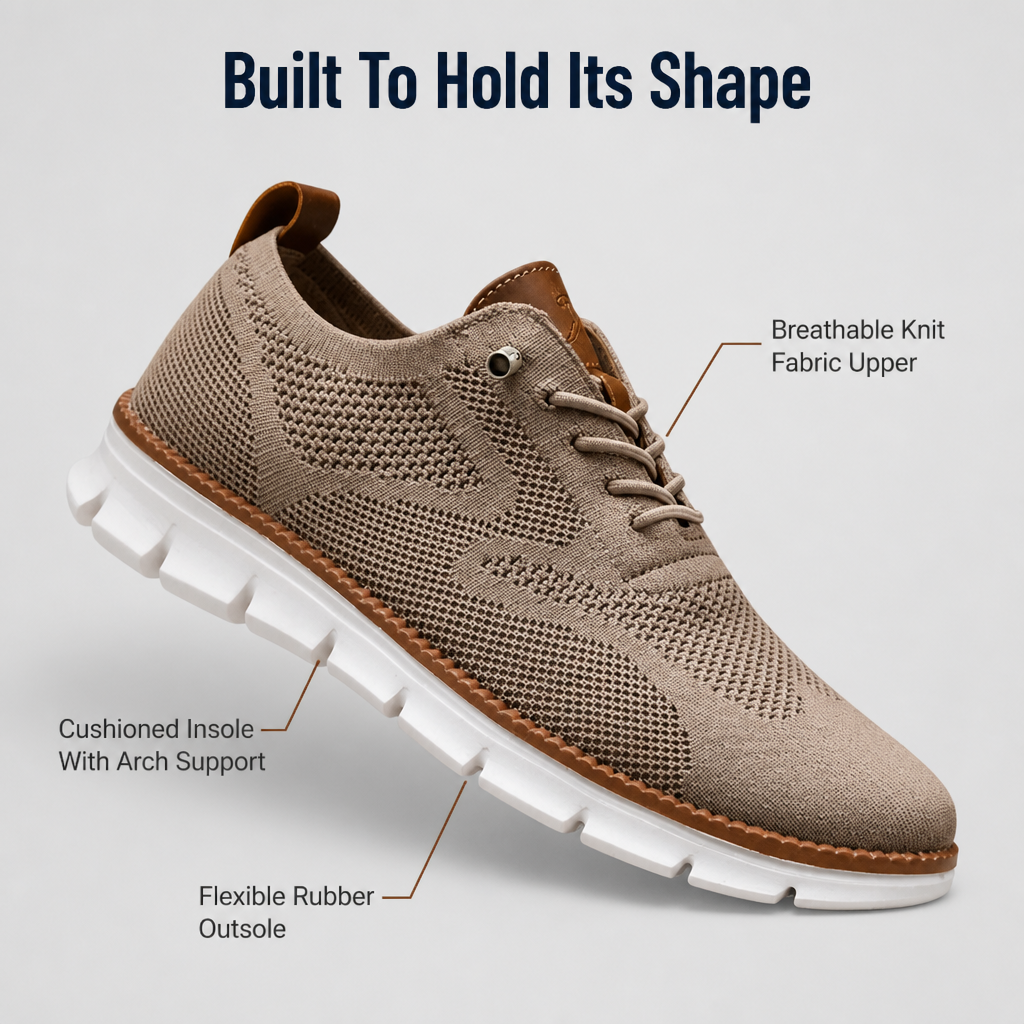 StrideAura™ – Breathable Knit Walking Shoes with Orthopedic Arch Support