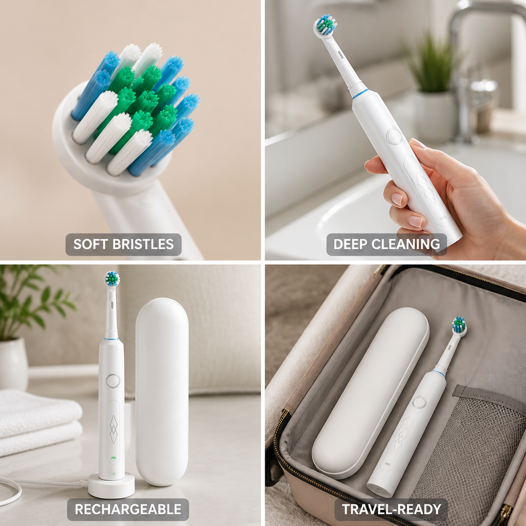 Automatic Deep-Cleaning Rechargeable Soft-Bristle Electric Toothbrush