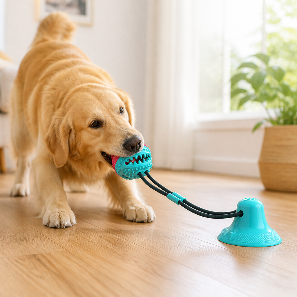 Suction-Cup Treat-Dispensing Dog Toy