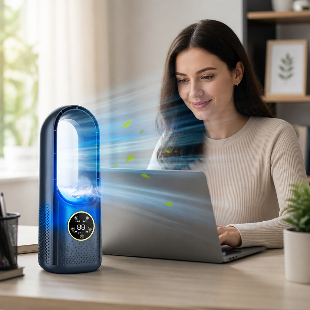 Bladeless Quiet Portable Desktop Air Cooler
