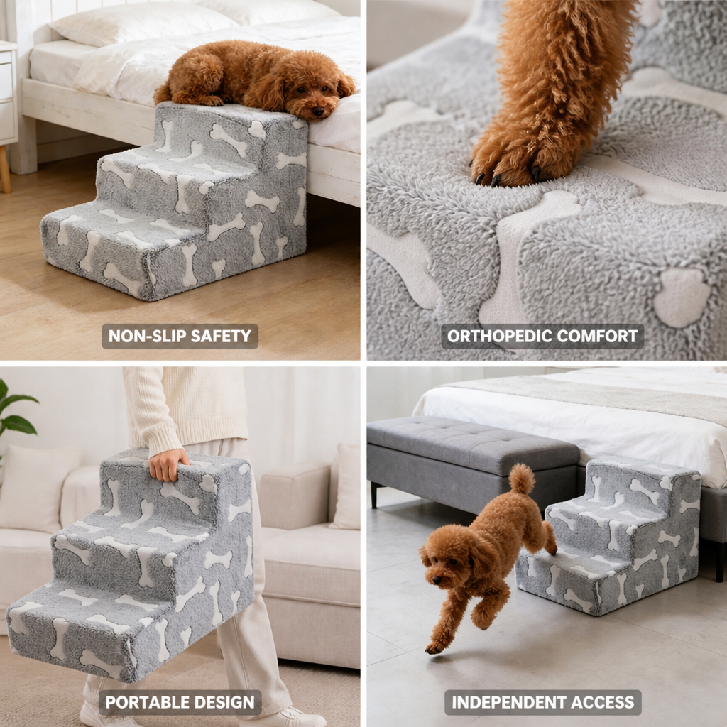 Non-Slip High-Density Foam Orthopedic Pet Stairs (Three-Step)