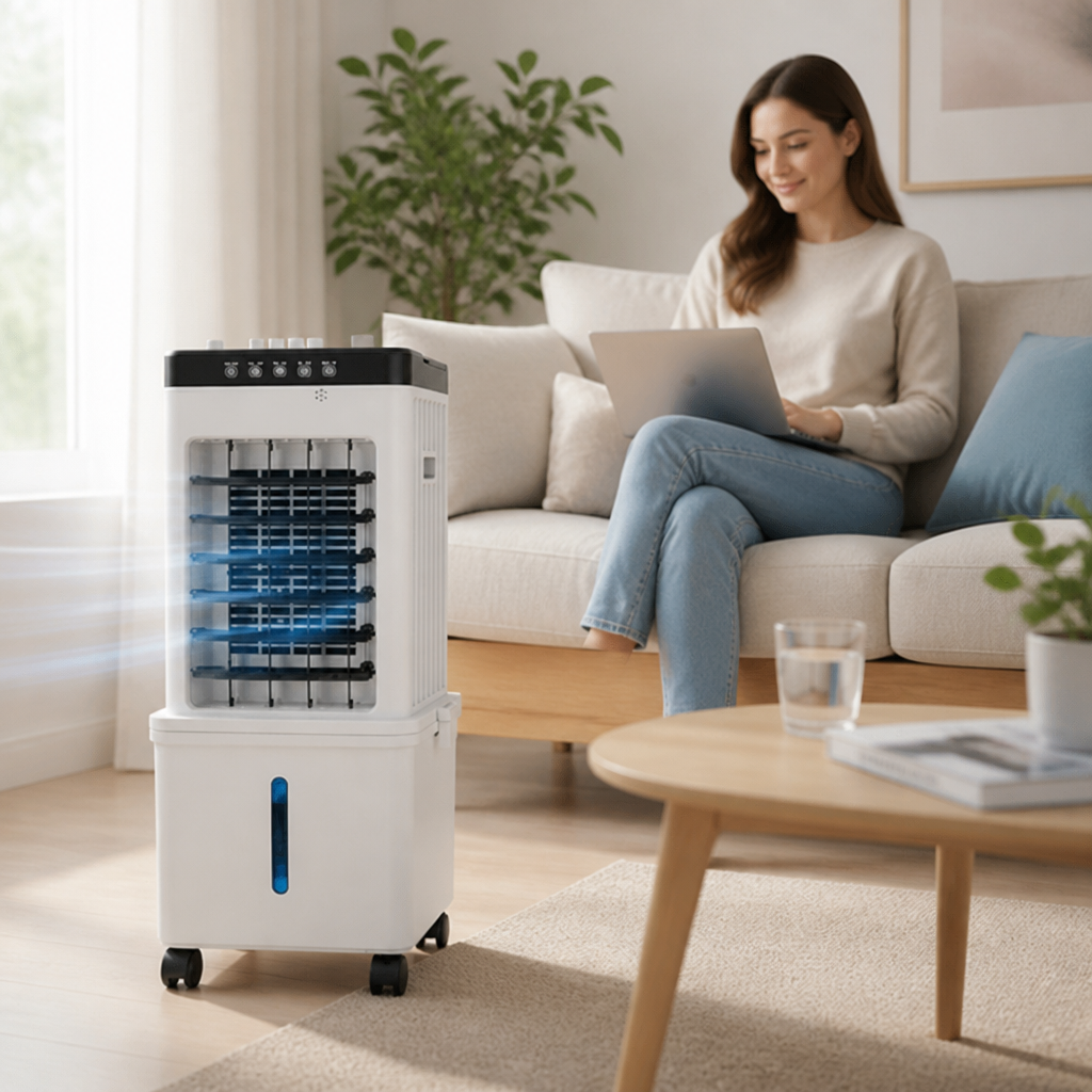 Portable 3-in-1 Cooling & Humidifying Air Cooler (Ice-Compatible Tank)