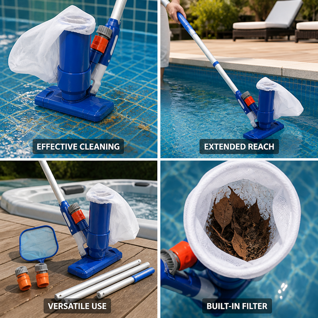 Upgraded Suction Telescopic Spa & Pool Vacuum (Includes Brush)