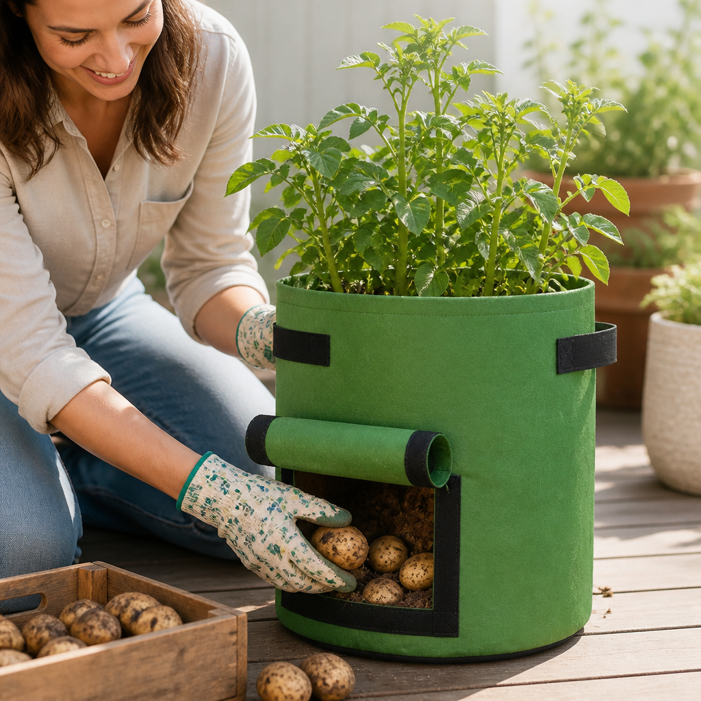 Breathable Fleece Planting Bag (Harvest Flap & Reinforced Handles)