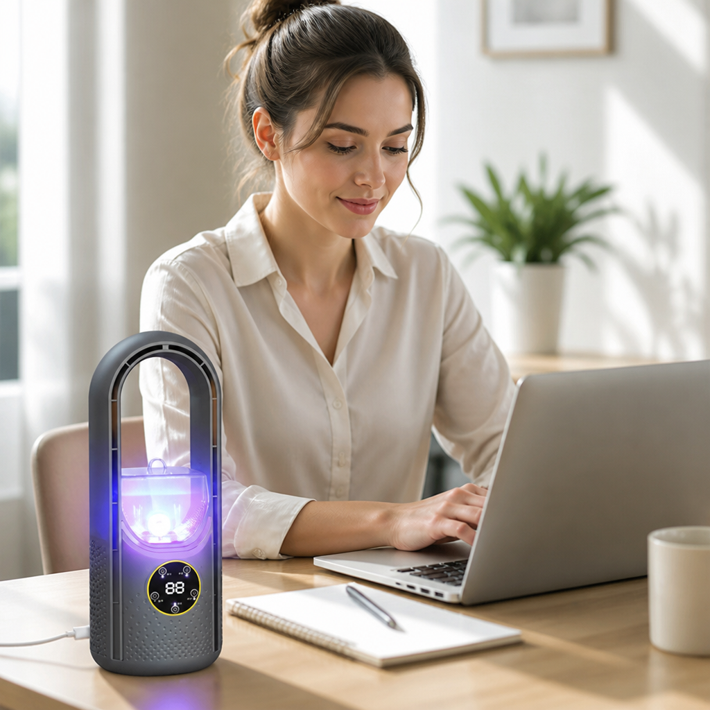 Bladeless USB-Powered Quiet Portable Fan