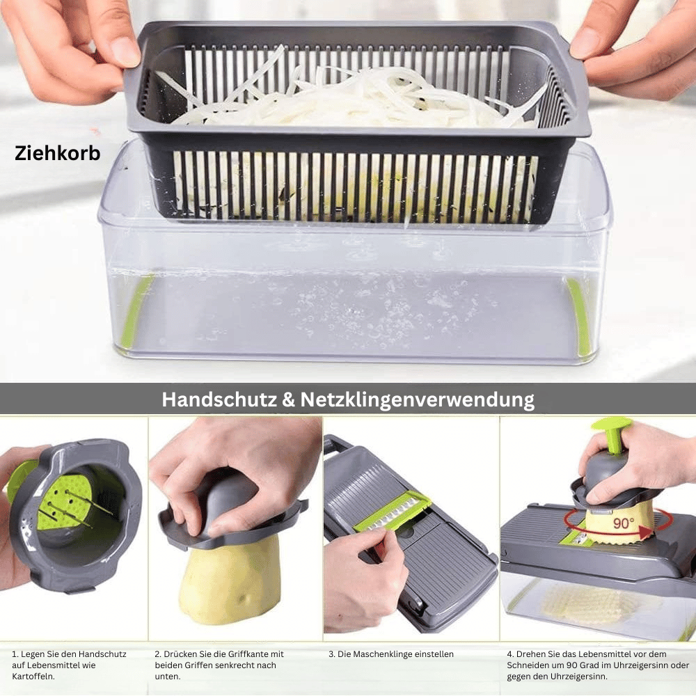 7-Blade Multi-Cutter - Safe and Precise Stainless Steel Design