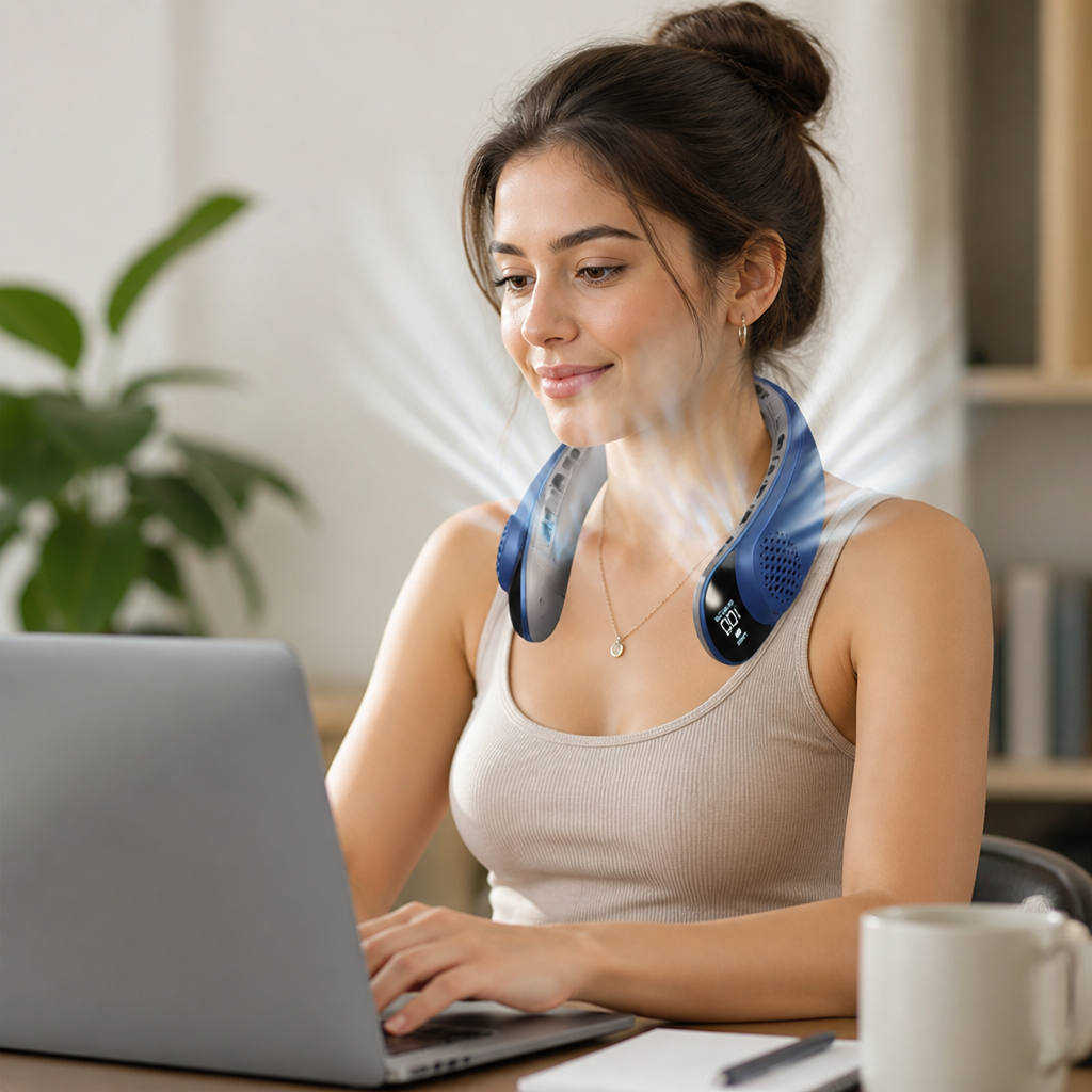 360° Cooling USB-C Rechargeable Neck Fan