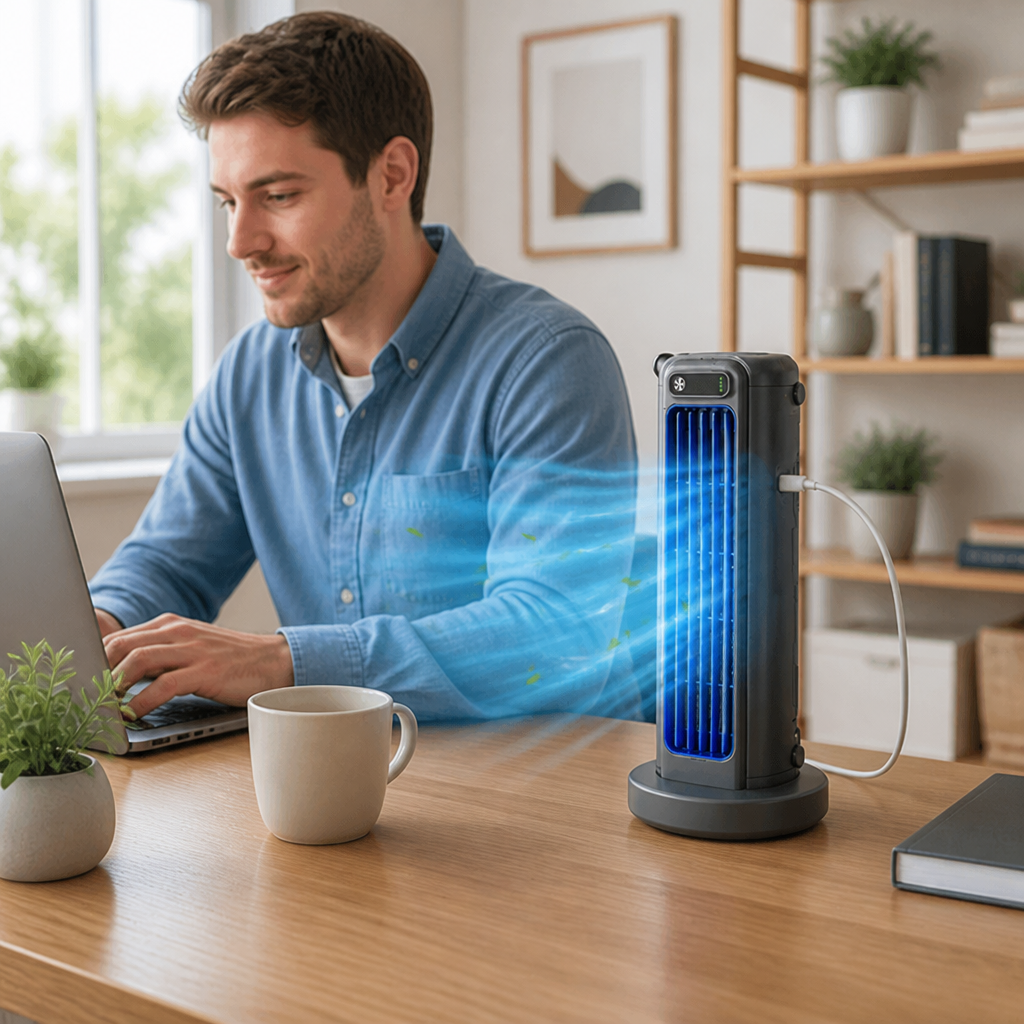 USB Rechargeable 3-Speed Quiet Desk Fan