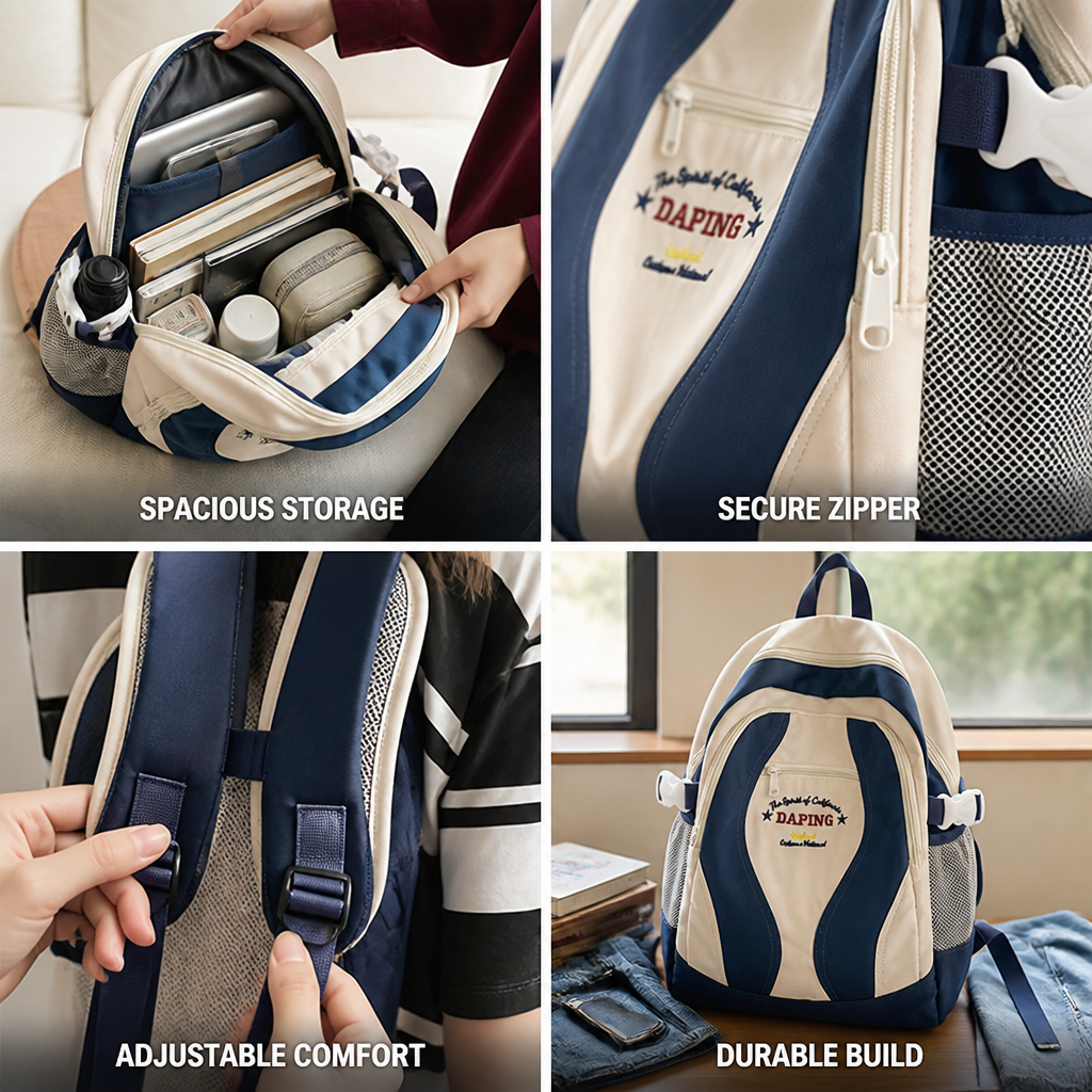 Large Capacity Multi-Compartment Travel Backpack