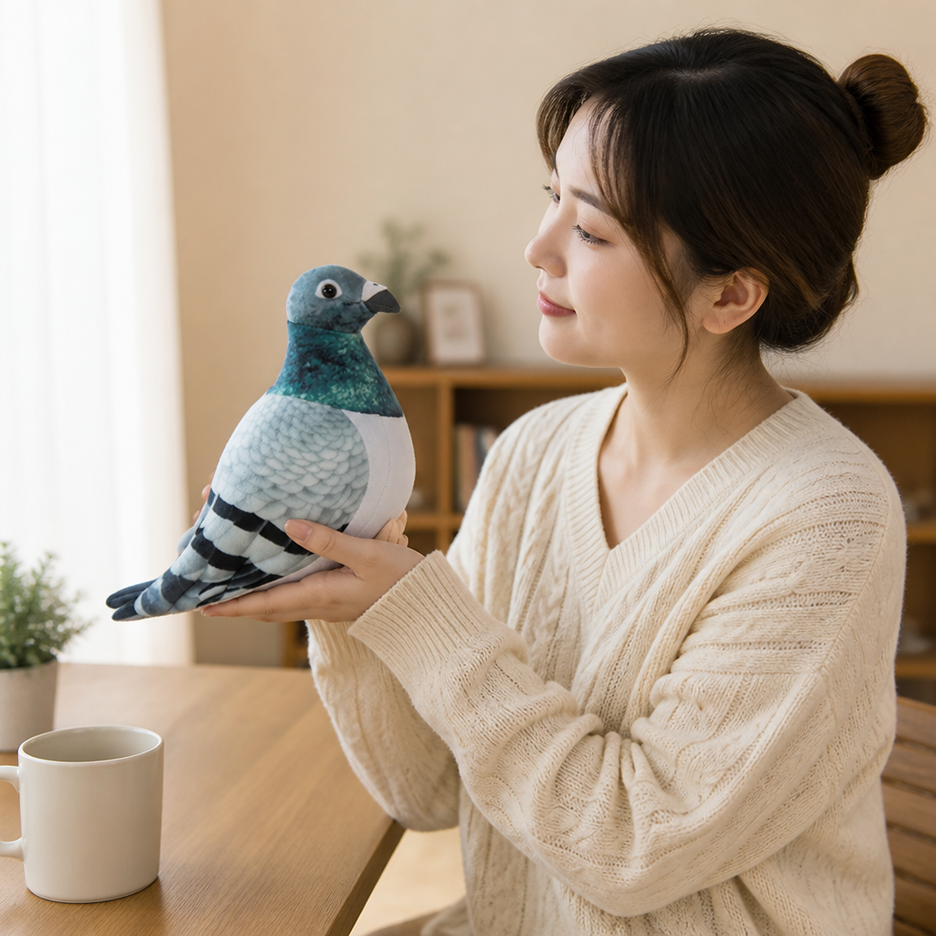Soft PP Cotton-Filled Pigeon Plush Toy (20 cm)