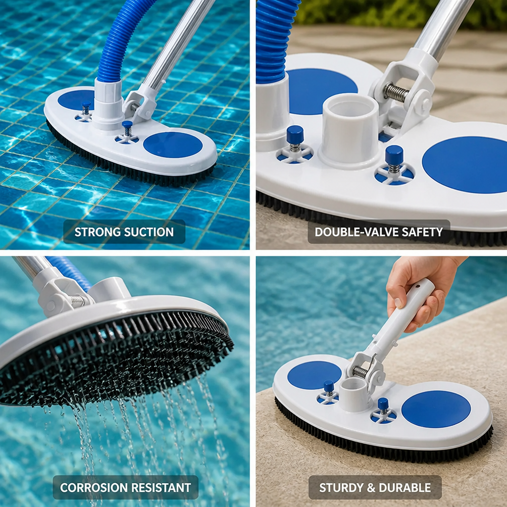 Strong Suction & Double-Valve Pool Vacuum Head