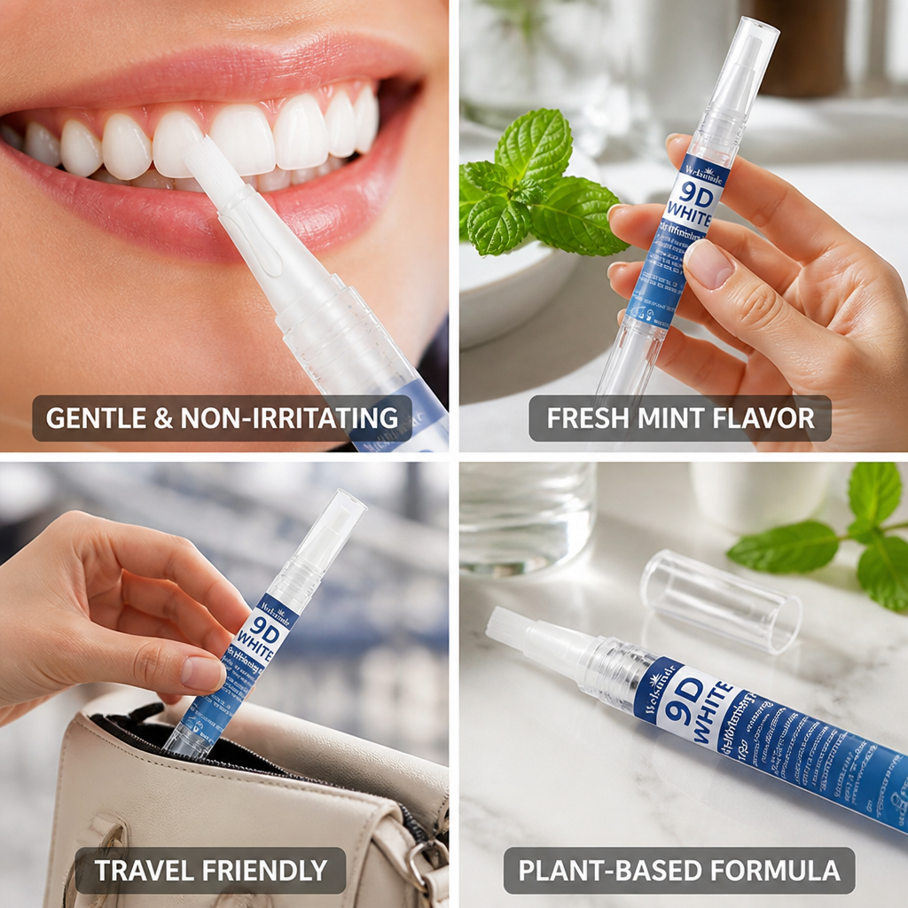 Gentle Plant-Based Mint Teeth Whitening Pen (Travel-Friendly)