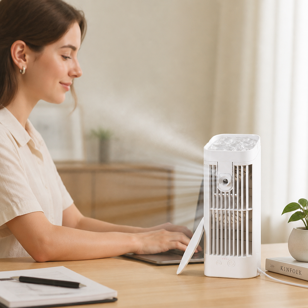 USB Powered Quiet 3-Speed Personal Misting Fan