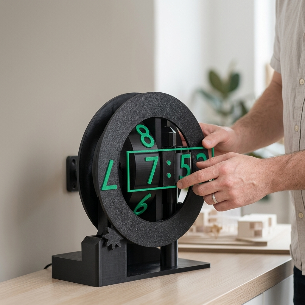 3D Triaxial Minimalist Wall Clock