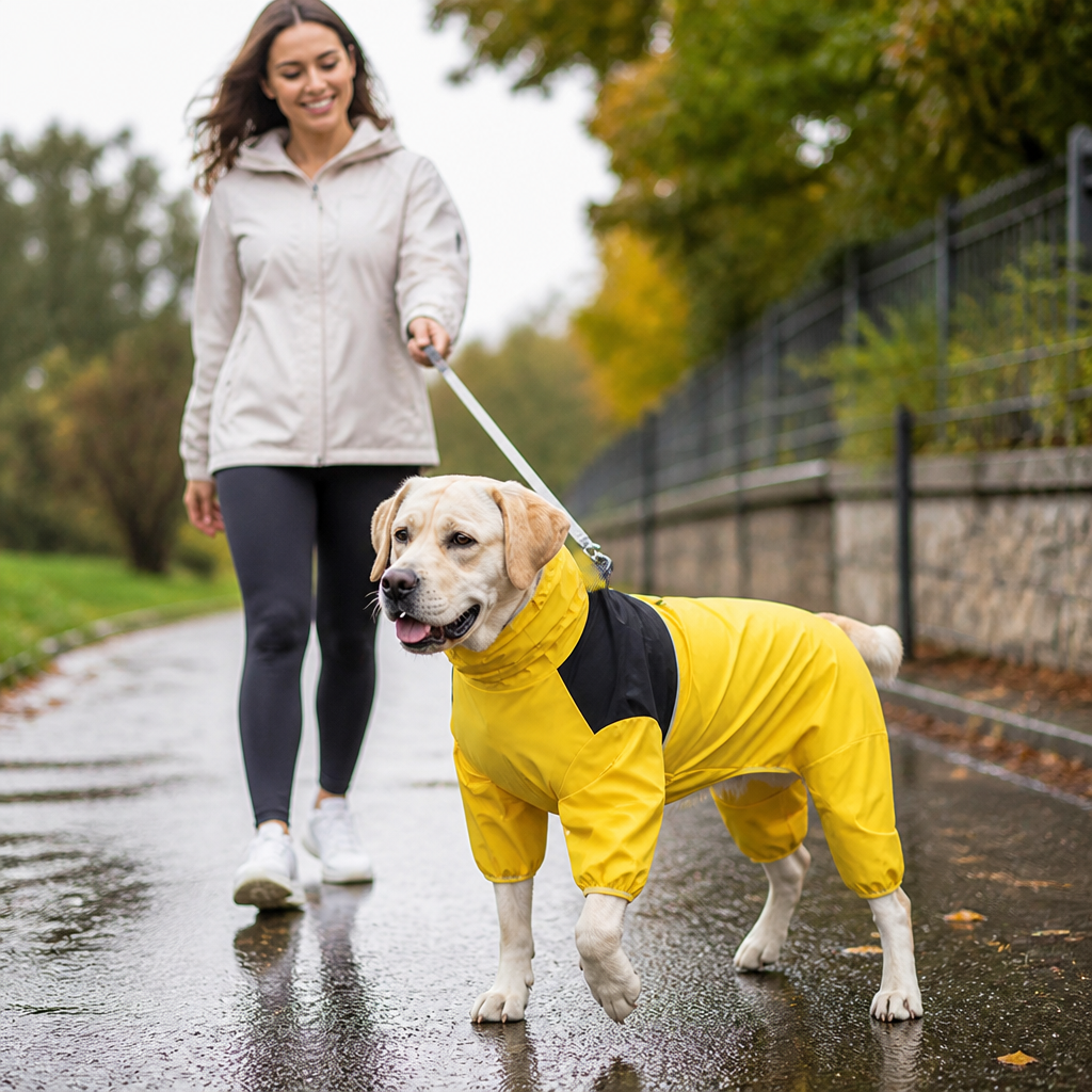 Waterproof Full-Coverage Four-Legged Dog Raincoat (Adjustable Straps)