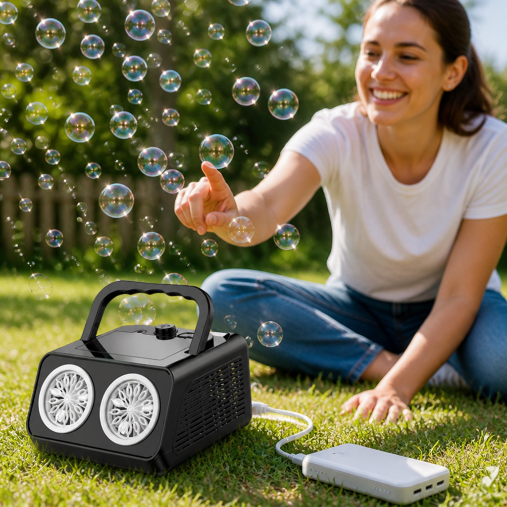 High-Output USB & Battery-Powered Bubble Machine (20,000 Bubbles/Min)