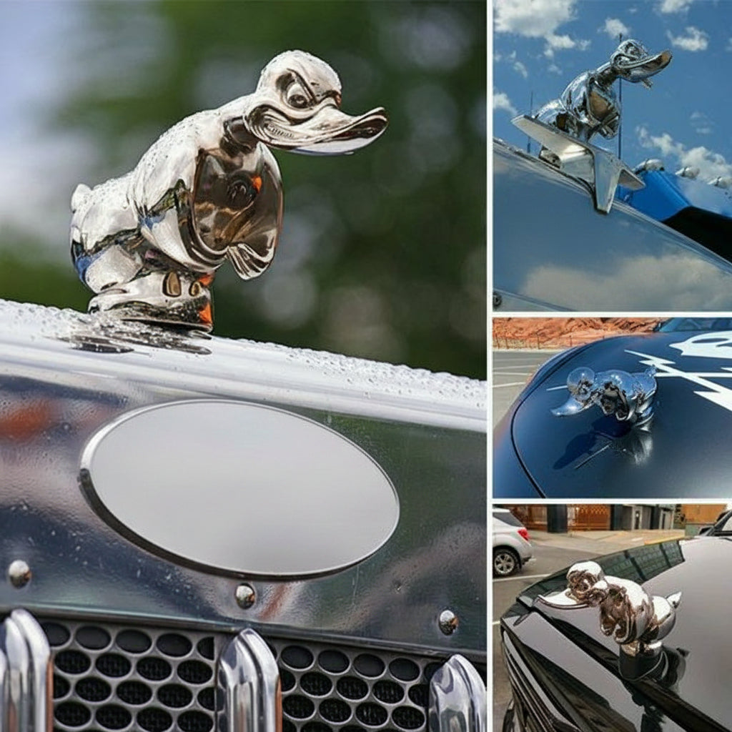 Radiator Emblem in Chrome Finish with Built-in Mounting Pins