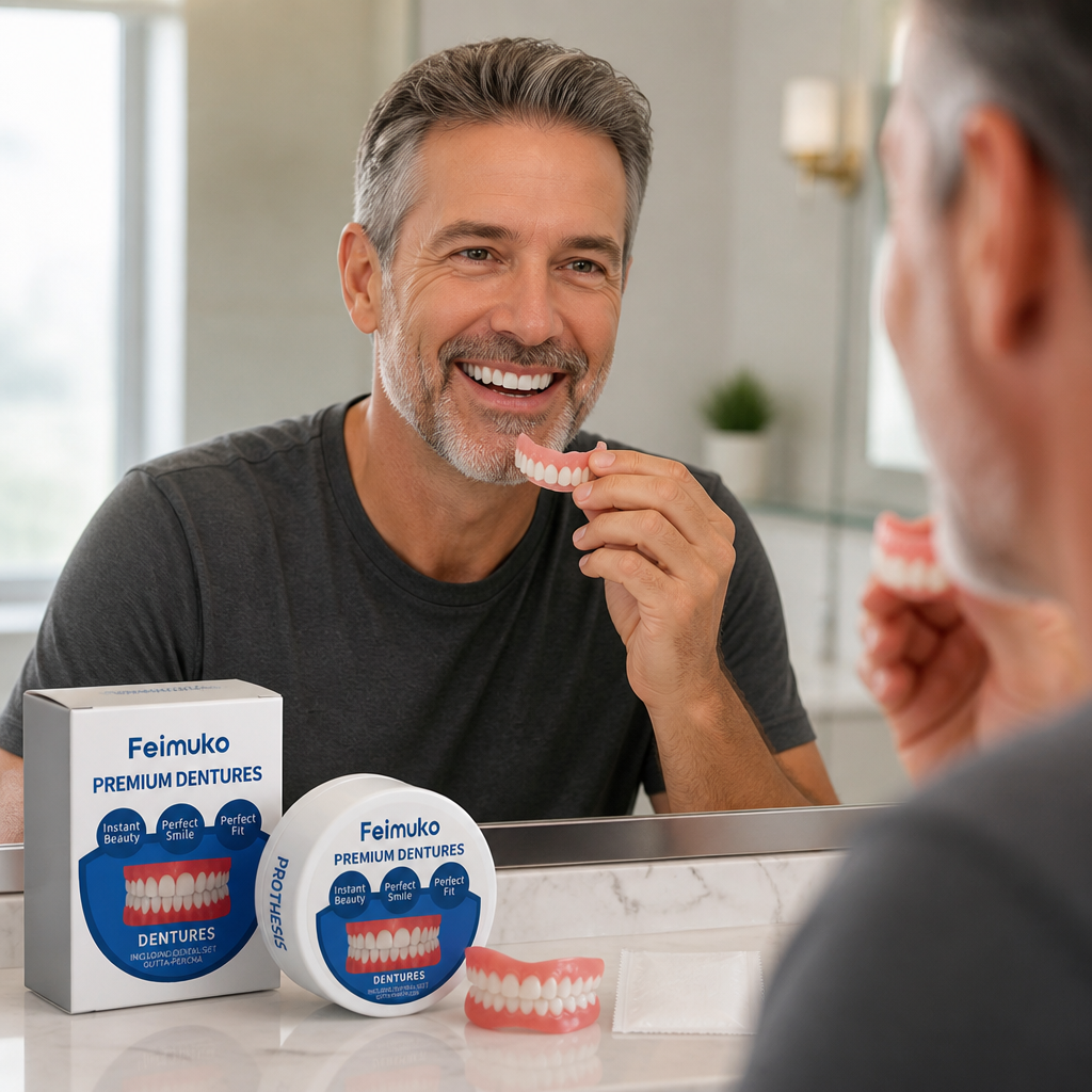 Soft Medical-Grade Heat-Moldable Silicone Denture Set (Full Upper & Lower)