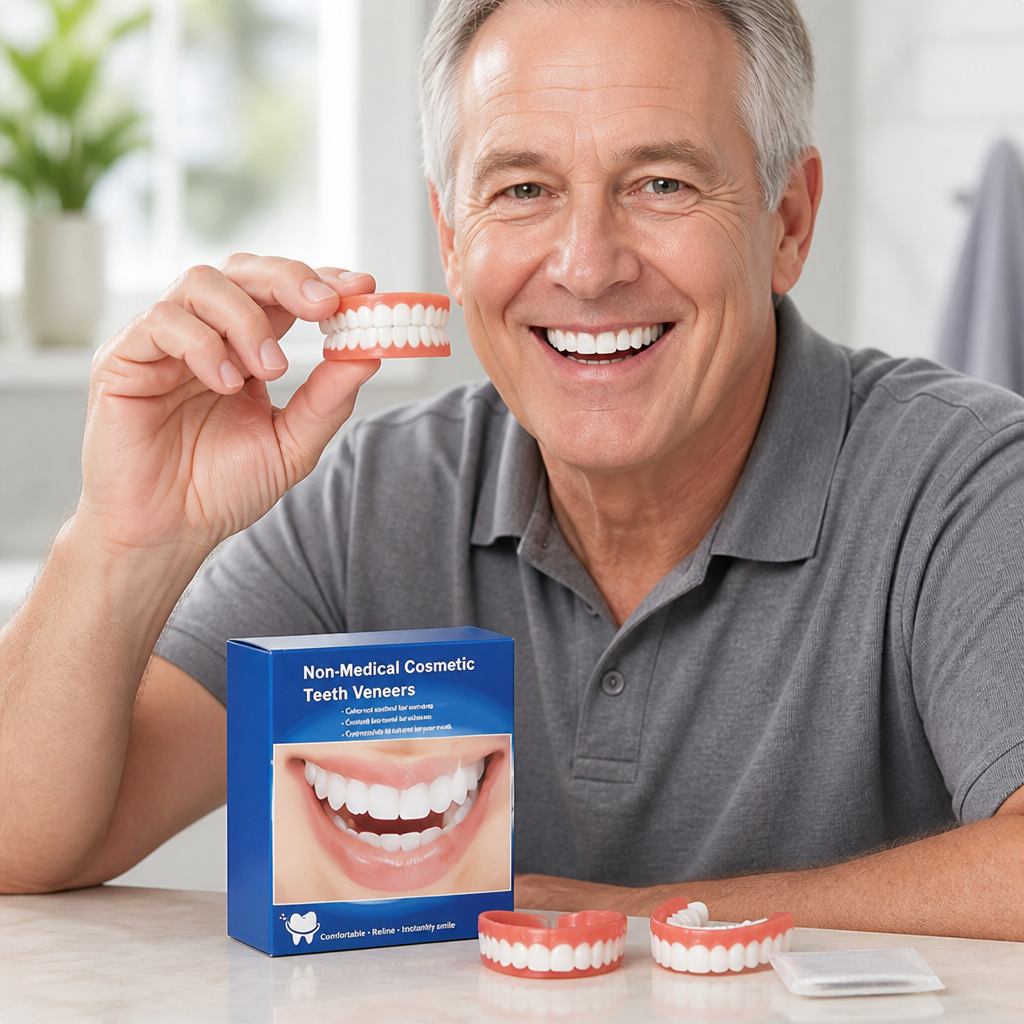 Full-Coverage Realistic Upper & Lower Denture Set (3-Piece Set)