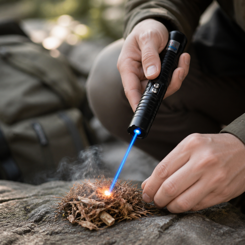 Compact Adjustable Focus & Fire-Starting Tactical Laser Torch