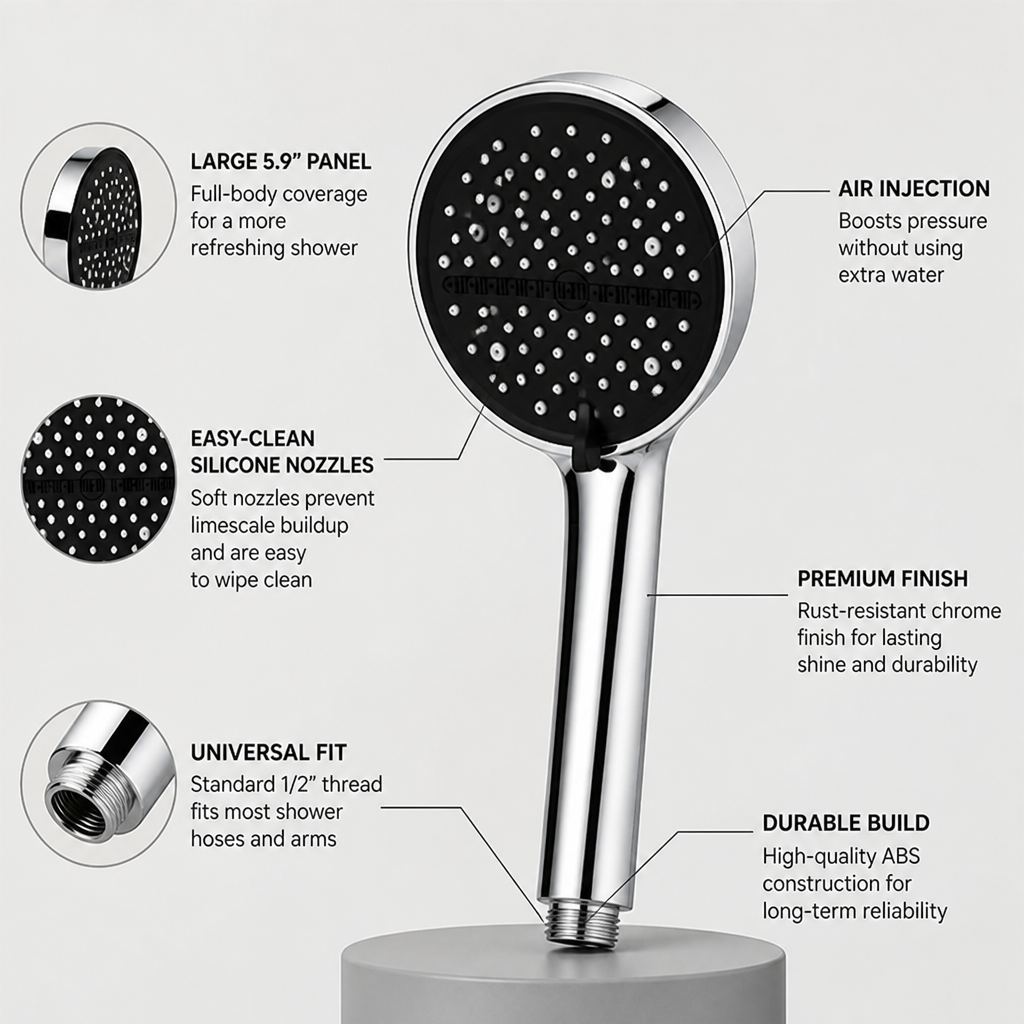 NovaMist™ AirBoost — Transform Your Shower into a Revitalizing Full-Body Escape