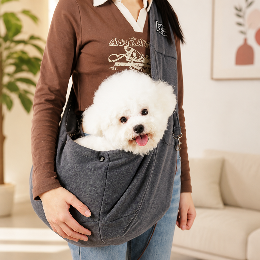 Ventilated Mesh & Padded Dog Sling Carrier