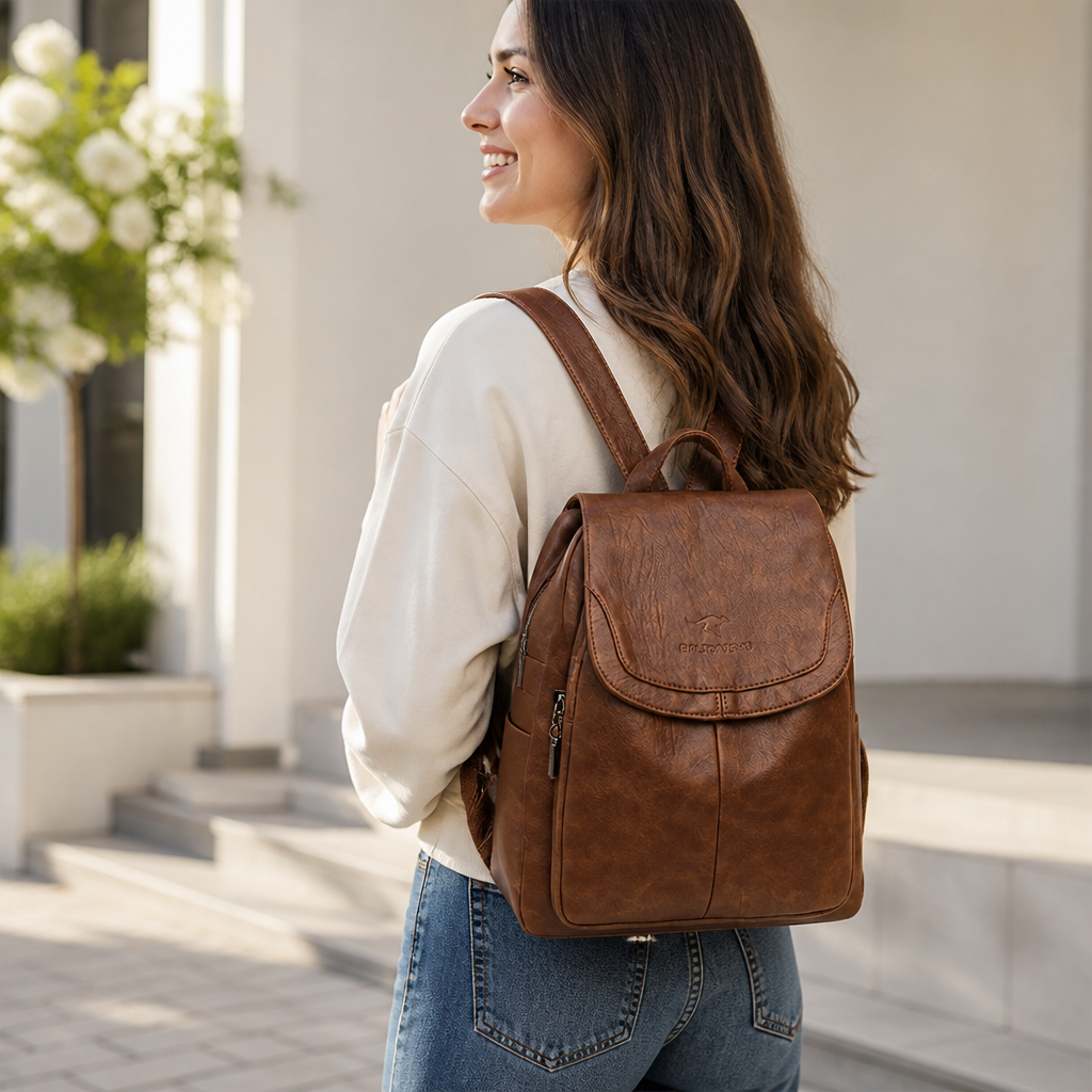 Premium Cow Leather & Smart Organization Backpack