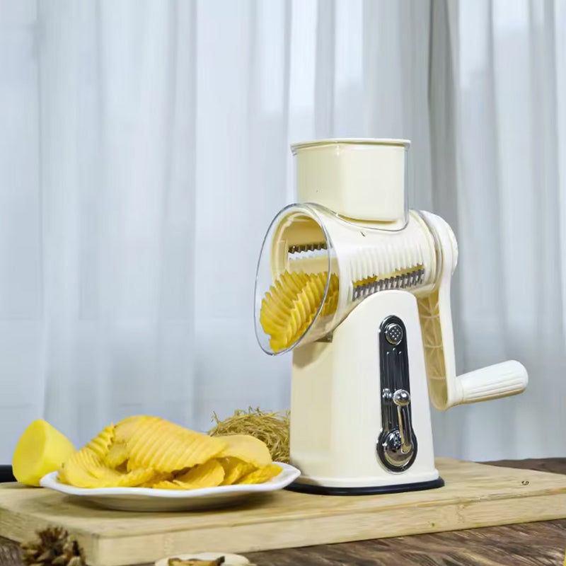 Multi-Blade Food Shredder - Rotary Grater for Cheese and Vegetables