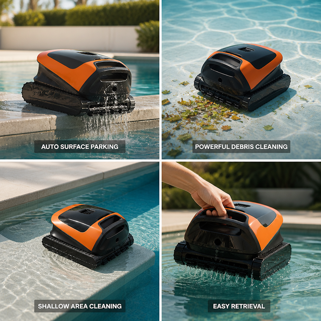Smart Surface Parking 6800 GPH Robotic Pool Vacuum