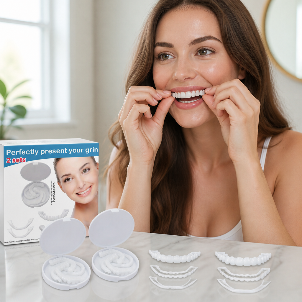 Snap-On Natural-Look Teeth Veneers (Top & Bottom)