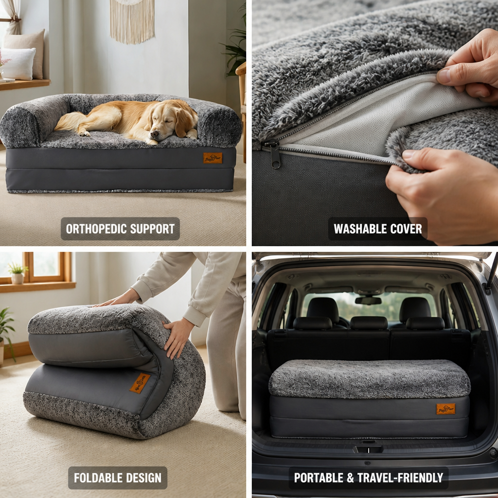 Oversized Orthopedic Faux Fur Nap Bed (For Adults & Pets)