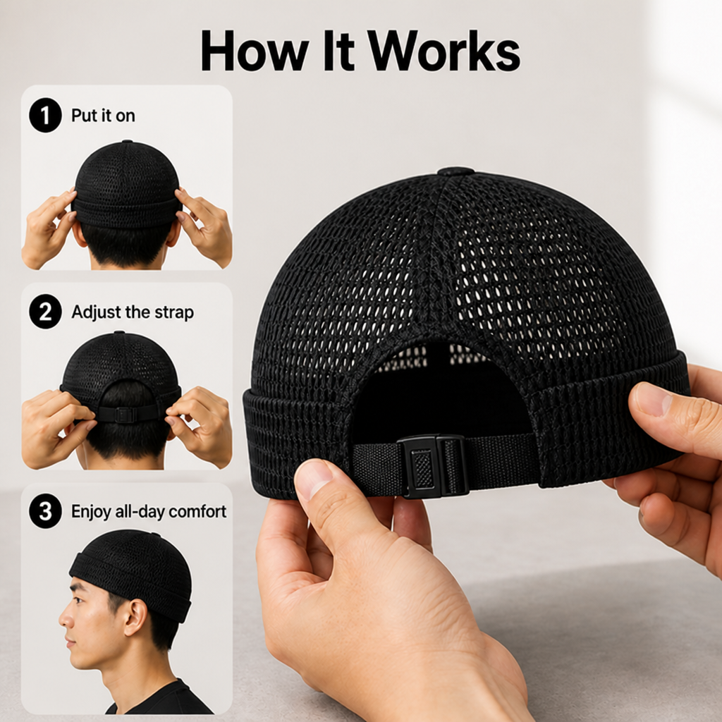BreezeLite™ Mesh Cap — Stay Sweat-Free, Cool, and Confident All Day Long
