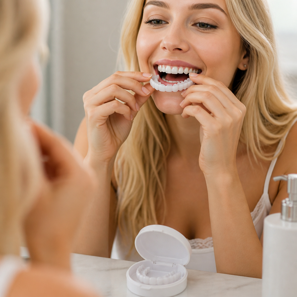 Natural-Looking Removable & Reusable Tooth Covers (Upper & Lower Set)
