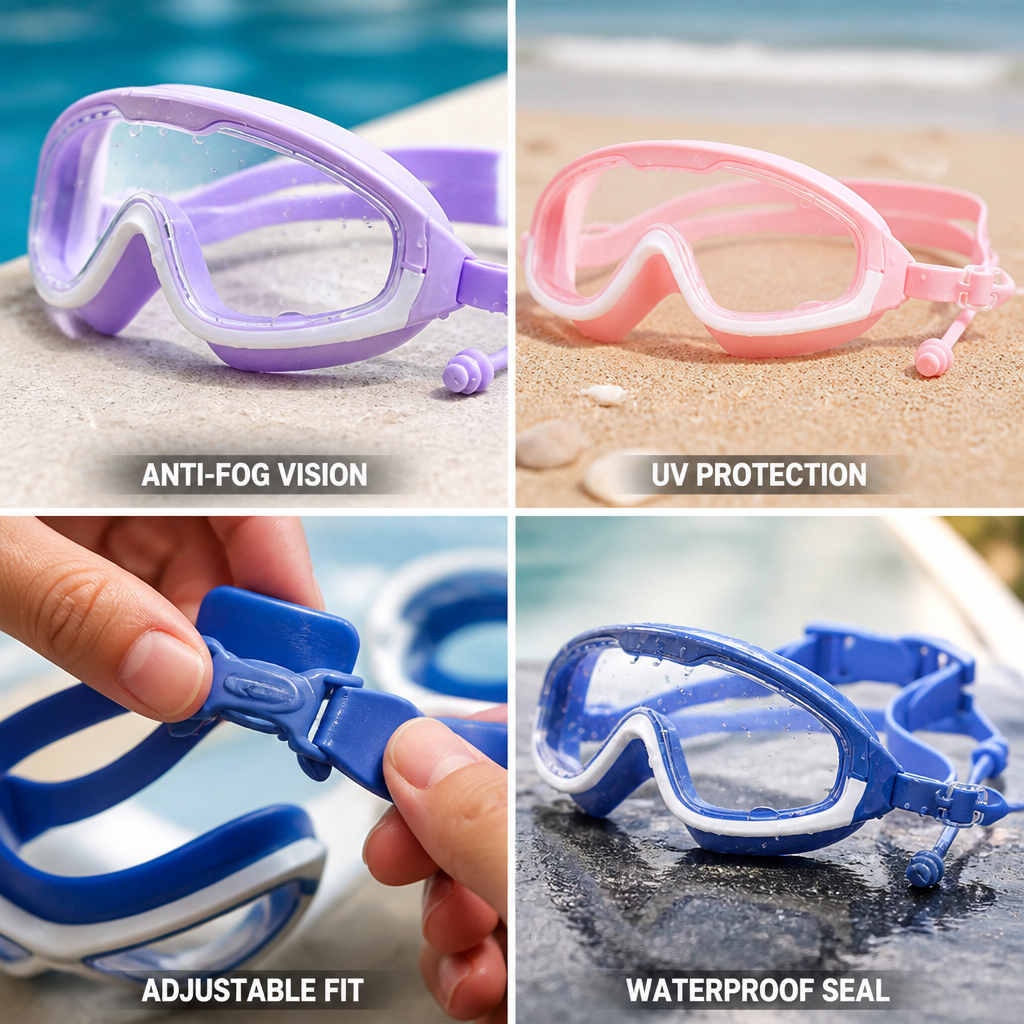 Anti-Fog & UV Protection Adjustable Strap Swim Goggles