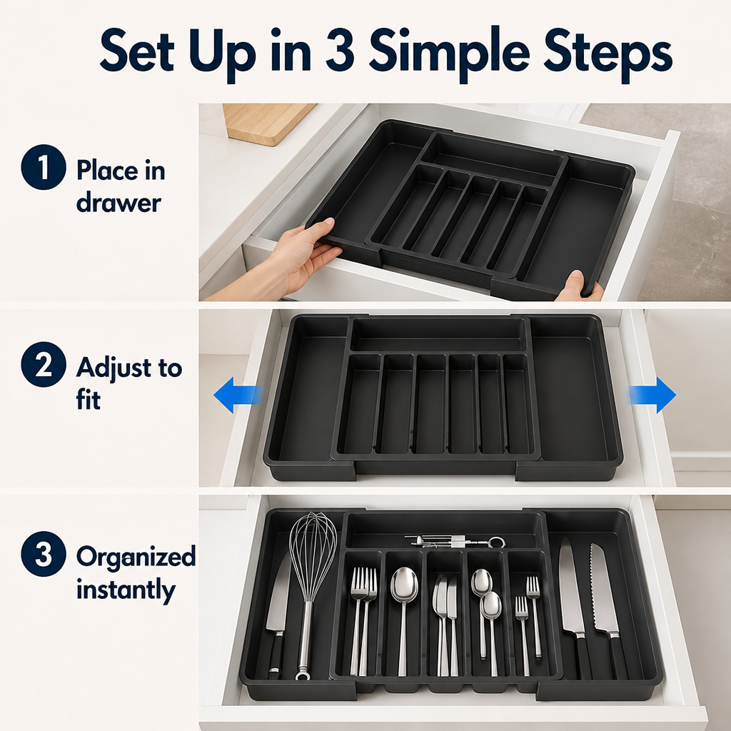 FlexiSort™ — Finally, a Drawer That Gives You Instant Calm and Perfect Order Every Time