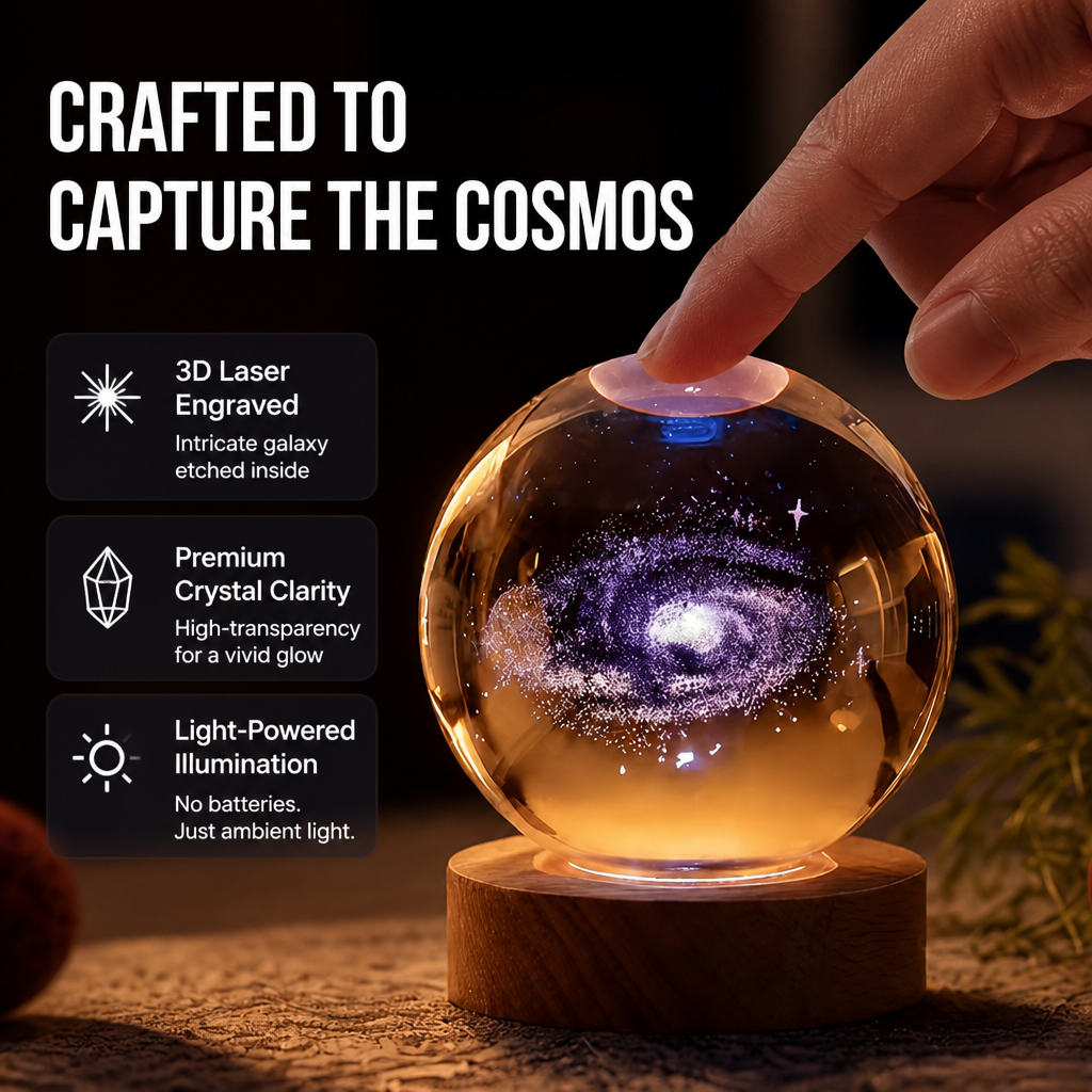 StellarSphere™ — Turn Any Nightstand into a Warm, Glowing Pocket Galaxy