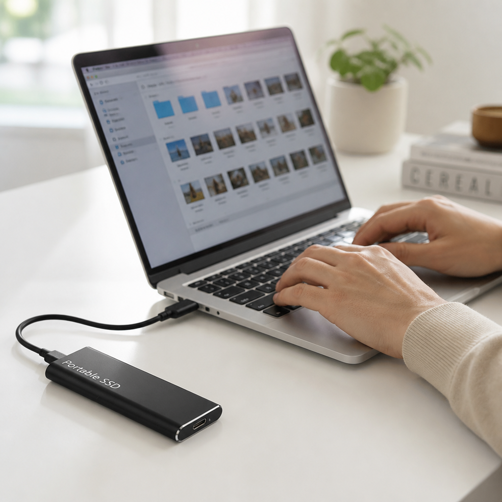 Portable 4TB USB-C Metal External Hard Drive