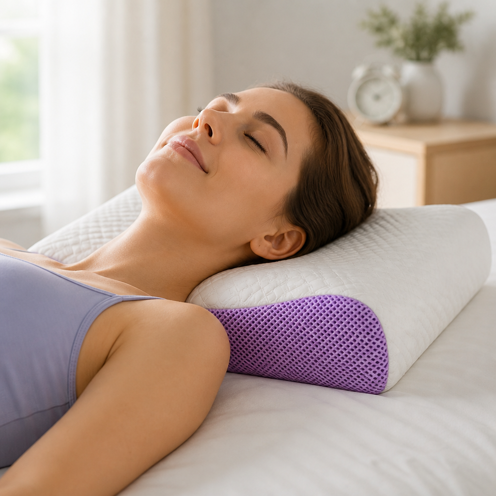 Breathable TPE Air-Layer & Pressure-Free Travel Neck Pillow