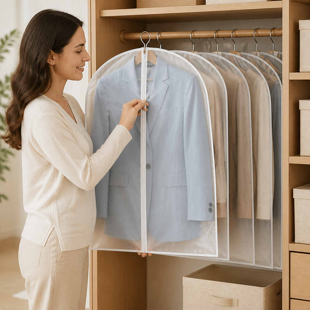 Clear Waterproof PEVA Garment Bags (12-Pack)