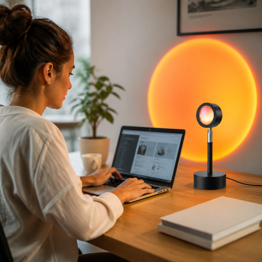 Multi-Color 90° Adjustable USB-Powered Sunset Lamp