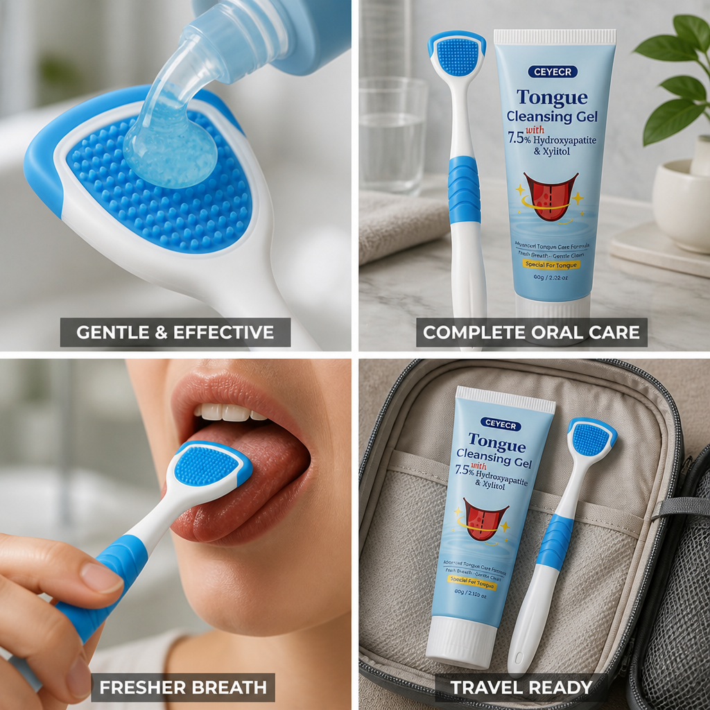 Gentle Breath-Freshening Tongue Cleaning Gel (With Brush)
