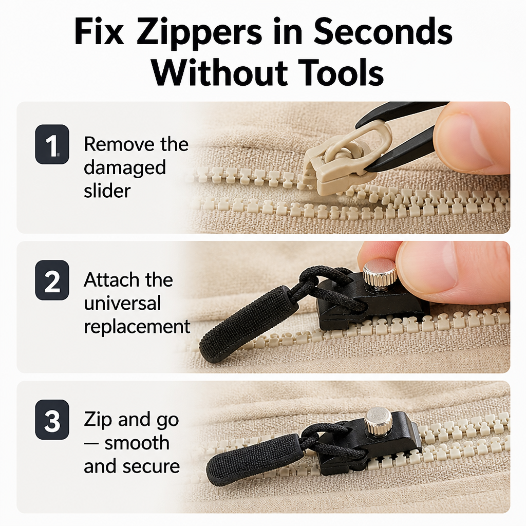 SlipFix™ — Bring Your Favorite Zippers Back to Life in Seconds, Hassle-Free