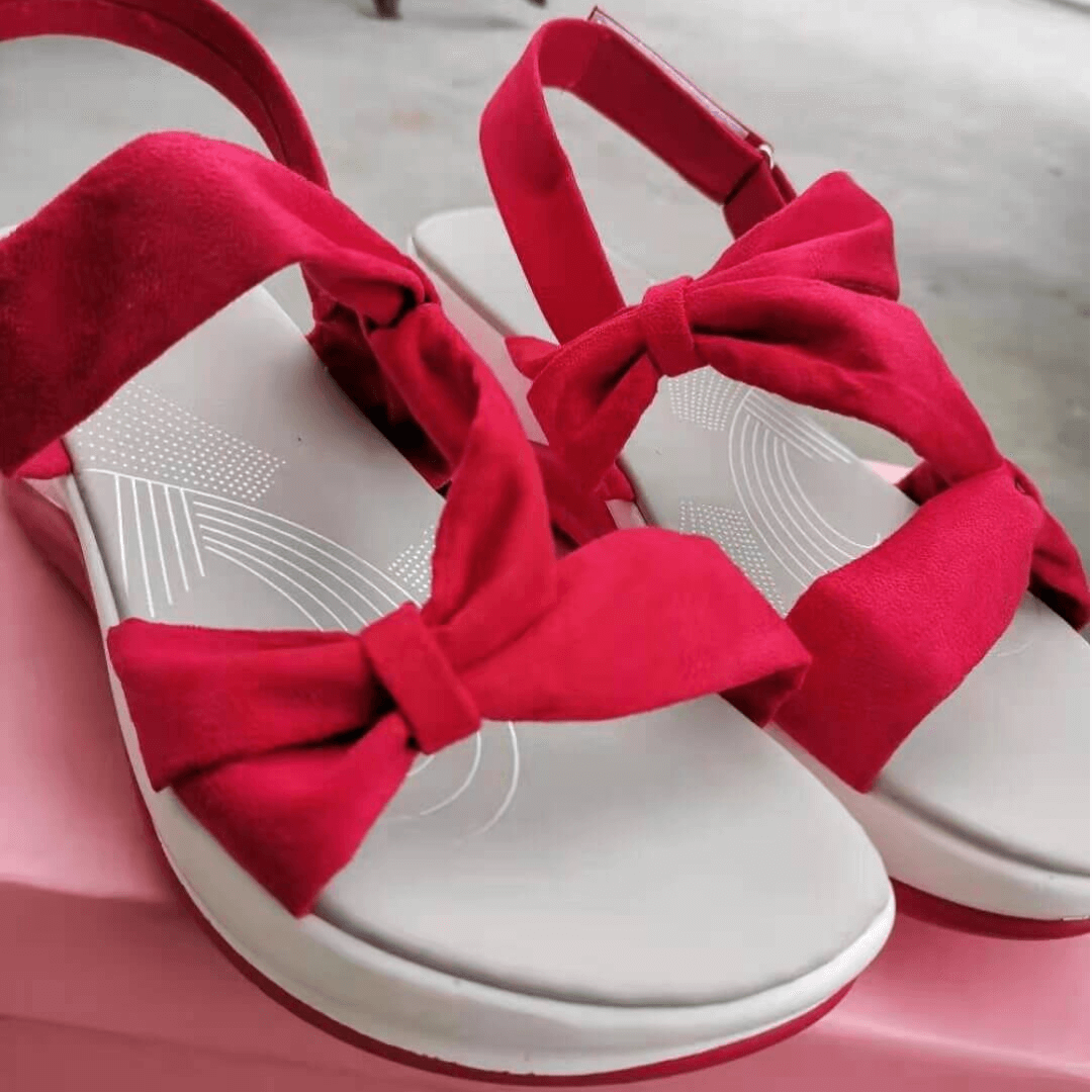 Bow Detail Wedge Sandals for Women