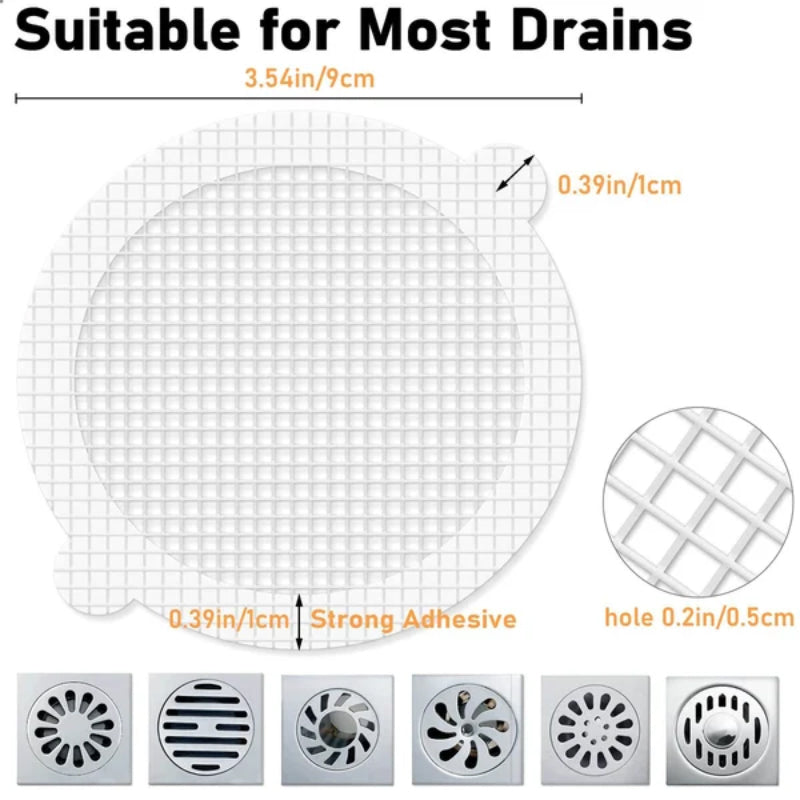 Hair Catcher Stickers for Shower Drains – Prevent Clogs in Bathroom & Kitchen