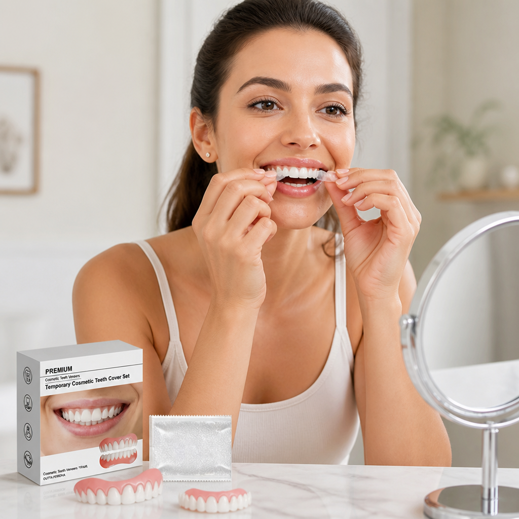 Natural-Look Removable Dental Veneer Set (Upper & Lower)