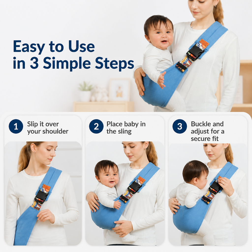 NurturaNest™ BabySling — Move Freely While Keeping Your Baby Safe and Snug Every Step of the Way