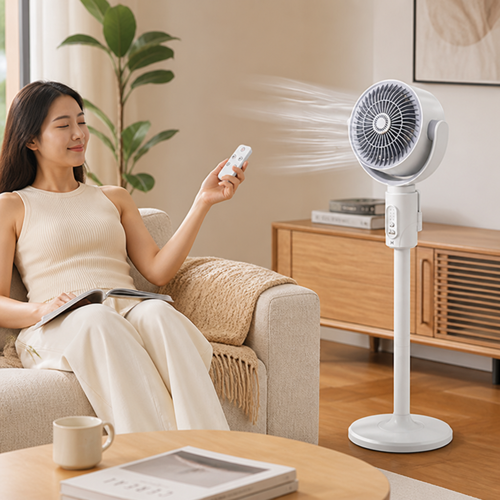 Height-Adjustable Quiet USB-Powered Stand Fan (Remote & Timer)
